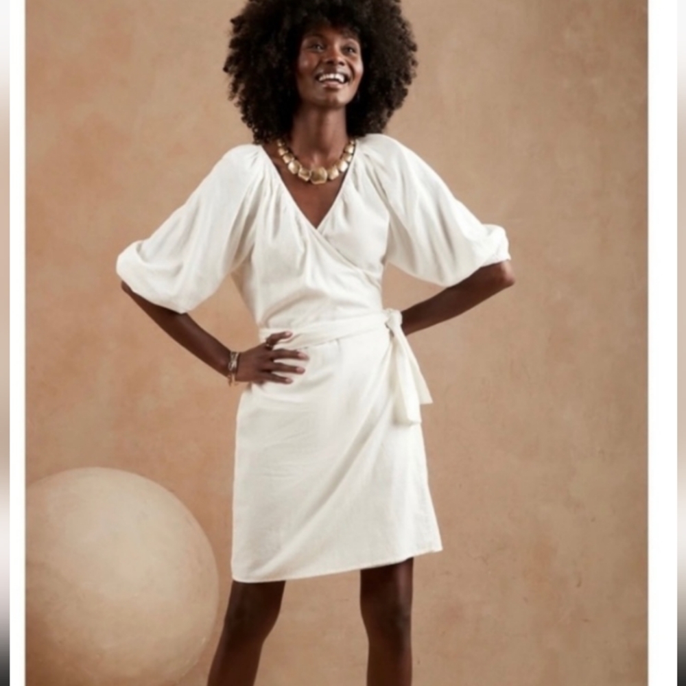 Banana Republic Cream Wrap Dress